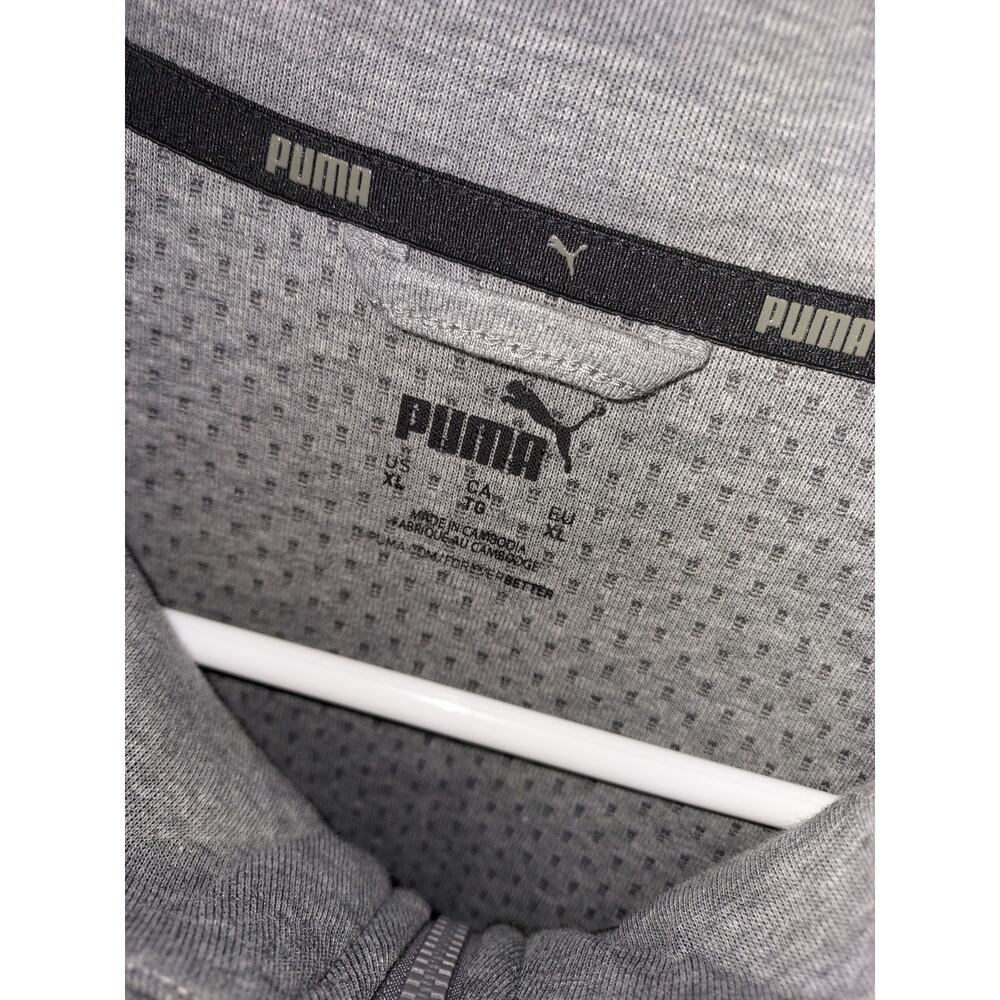 Puma Men's Track Jacket XL Full Zip Knit Athletic Pockets Casual Gray White - Picture 7 of 8